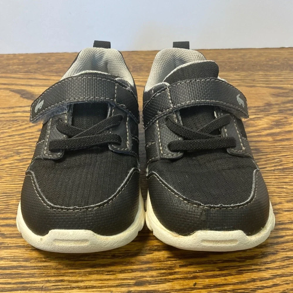 See Kai Run Kids Black Canvas Hook and Loop Athletic Sneakers Size 8 Toddler